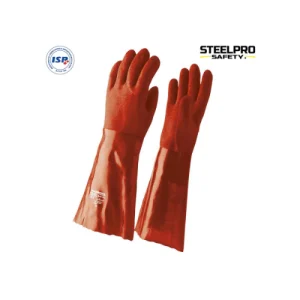 Guante PVC 18 Rojo 45 cm.